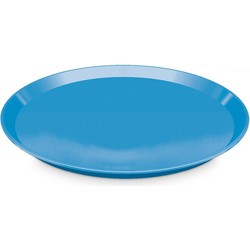 Blauw rond dienblad/serveerblad van kunststof 34 cm - Dienbladen