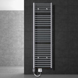 Elektrische badkamerradiator met verwarmingselement 900W 500x1800 mm Chroom gebogen met zijaansluiting LuxeBath