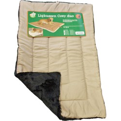 Ligkussen cozy duo beige zwart 88 x 55 cm