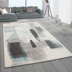 Laagpolig Meriza Vloerkleed - Turquoise - 240x340 cm