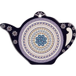 Clayre & Eef Onderzetters Pannen Theepot Blauw Keramiek