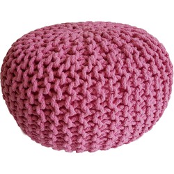 SVJ Poef Rond - 45 x 45 x 30 cm - Katoen - Roze