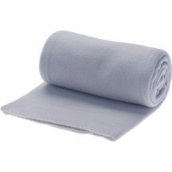 Polyester fleece deken/dekentje 130 x 160 cm in de kleur grijs/blauw - Plaids