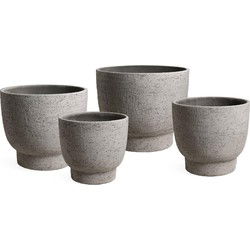 PTMD Bloempot Pride - 55x55x46 cm - Glasvezel - Grijs