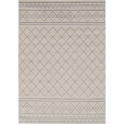 Vercai Rugs Firenze Collectie - Laagpolig Vloerkleed - Polypropyleen - Wit Grijs - 60x100 cm