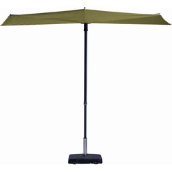 Sun wave sage green stokparasol 270 x 150 cm zonwering - Madison