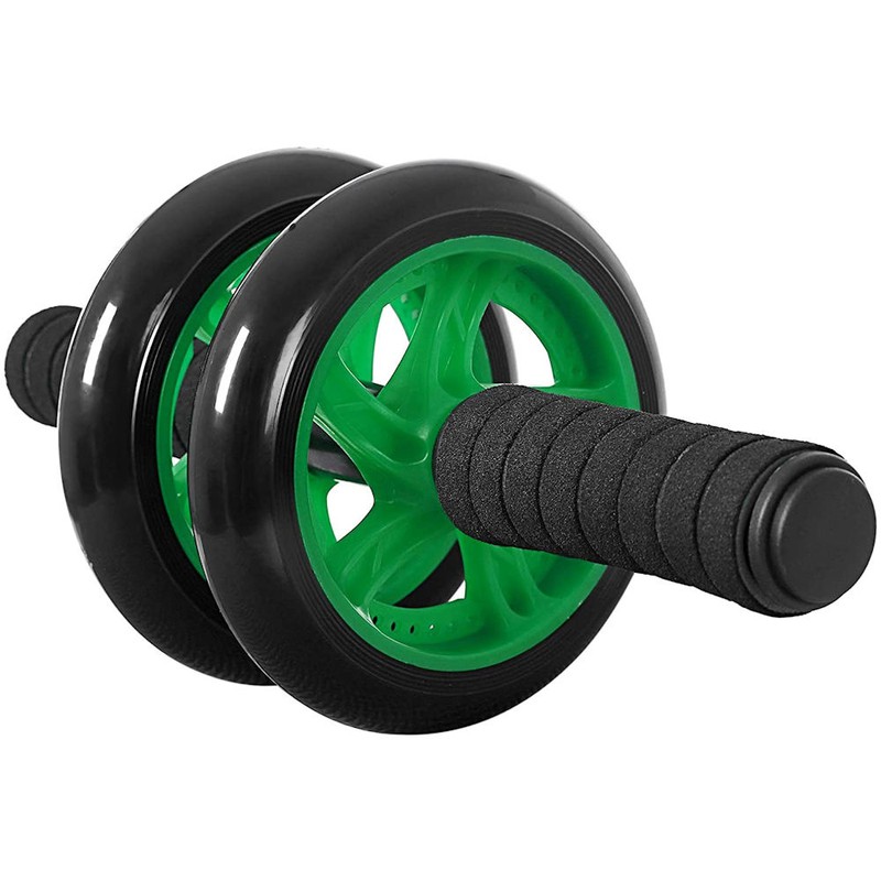 Decopatent® Ab Wheel - AB Roller wiel voor buikspieren - Trainingswiel - Incusief fitness Mat - Buikspier trainer - Wiel - Groen - 