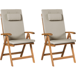 JAVA PREMIUM - Tuinstoel set van 2 - Taupe - Acaciahout