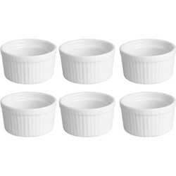 Svenska living Creme brulee schaaltjes - 6x - wit - 9 x 5 cm - Serveerschalen