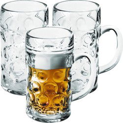 3x Bierfeest glazen/pullen 1.3 liter van onbreekbaar kunststof - Bierglazen