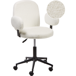 MORAGA - Bureaustoel - Gebroken wit - Bouclé