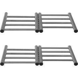 5five Verstelbare onderzetter - 2x - RVS - 22,5 x 20 cm - Panonderzetters
