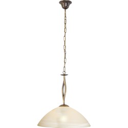 Klassieke hanglamp met glazen kap Steinhauer Capri Brons