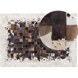 OKCULU - Patchwork vloerkleed - Lichtbruin - 160 x 230 cm - Koeienhuid