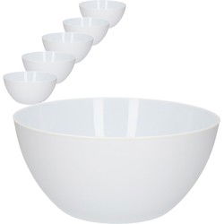 PlasticForte schaaltjes/kommetjes - 8x - Dia 14 cm - wit 750 ml - Serveerschalen