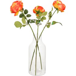 1x Flesvormige bloemenvazen/decoratie vazen/boeketvazen transparant glas 4900 ml - Vazen
