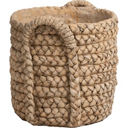 J-line - Bloempot Handvaten Aardewerk Naturel Large - 34.5x32.5x31cm