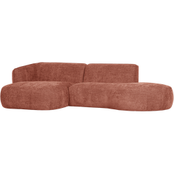 WOOOD Polly Chaise Longue Links - Polyester - Roze - 71x258x150/105