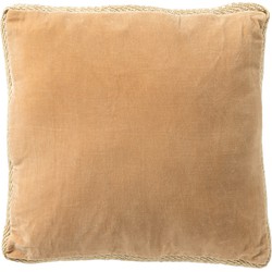 Dutch Decor MANOE - Kussenhoes 45x45 cm - effen kleur - met rand van jute - Semolina - beige - Dutch Decor