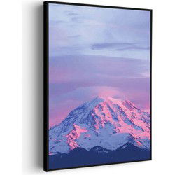 Muurwerken Akoestisch Schilderij - Natuurlijke zons ondergang op witte berg - Geluidsdempend Wandpaneel - Wanddecoratie - Geluidsisolatie - BASIC (AW 0.65) L (72X100)