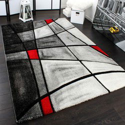 Laagpolig Vloerkleed Briloda - Grijs / Rood - 160x230 cm