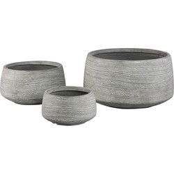 PTMD Bloempot Giulietta - 55x55x29 cm - Magnesium - Grijs - Set van 3