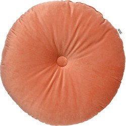 Dutch Decor OLLY - Sierkussen rond velvet Ø40 cm - Muted Clay - roze - Dutch Decor