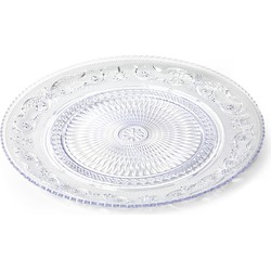 Plasticforte Onbreekbare Dinerborden - kunststof - kristal stijl - transparant - 25 cm - Campingborden