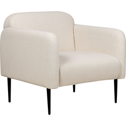 Beliani STOUBY - Fauteuil-Beige-Linnen