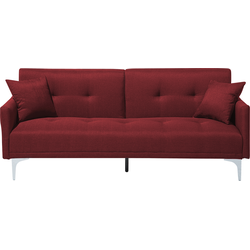 Beliani LUCAN - Driezitsbank-Rood-Polyester