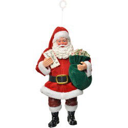 Clayre & Eef Kersthanger Kerstman Rood Textiel