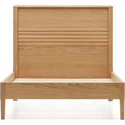 Kave Home - Lenon bed in hout en eiken fineer voor 90 x 200 cm matras FSC MIX Credit