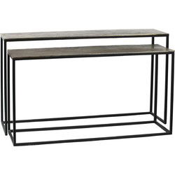 PTMD Bijzettafel Kae Gold - 149x41x85 cm - Ijzer - Goud