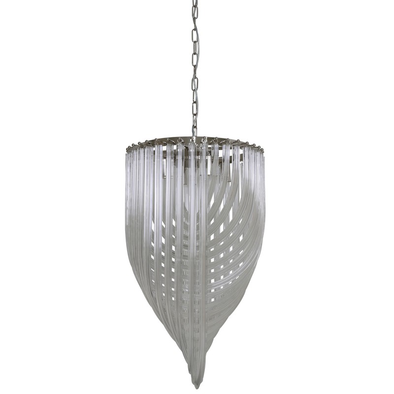 Hanglamp ARABELLA - glas helder + nikkel - 4-lichtpunten E14 - 