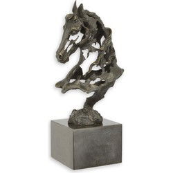 A BRONZE SCULPTURE OF A MODERN OPEN HORSE HEAD