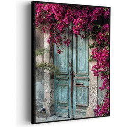 Muurwerken Akoestisch Schilderij - Roze deuren - Geluidsdempend Wandpaneel - Wanddecoratie - Geluidsisolatie - PRO (AW 0.90) XL (86X120)