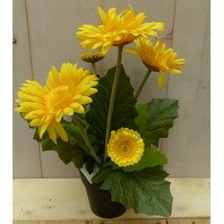 Kunstgerbera geel in pot 25 cm - Warentuin Mix