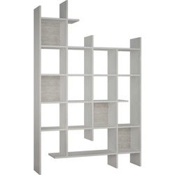 Rek 18 planken H188 cm - Manco - Wit