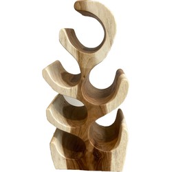 AnLi Style Wijnrek Suar hout naturel 6 flessen - 50cm