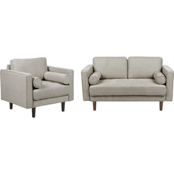 NURMO - Woonkamer set 3-zits - Taupe - Polyester