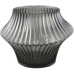 PTMD Yulaa Grey solid glass vase oblique shape S