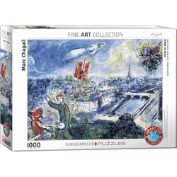 Eurographics Eurographics puzzel Le Bouquet de Paris - Marc Chagall - 1000 stukjes
