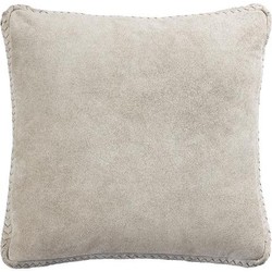 PTMD Sierkussen Suky - 45x8x45 cm - Suede - Taupe