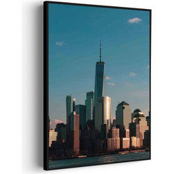 Muurwerken Akoestisch Schilderij - New York Gebouwen Skyline - Geluidsdempend Wandpaneel - Wanddecoratie - Geluidsisolatie - PRO (AW 0.90) L (72X100)