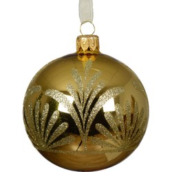 Kerstballen glas d8 cm licht goud O