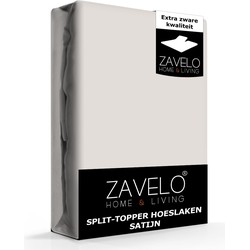 Zavelo Splittopper Hoeslaken Satijn Creme-Lits-jumeaux (160x200 cm)