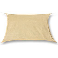 hanSe® Schaduwdoek Rechthoek Waterafstotend 2x4 m Zonnedoek Zand