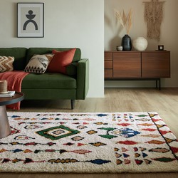 Hoogpolig vloerkleed - Berber Design Fes - 100% Wol - Shaggy - Multi - 120 x 170 cm