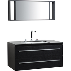 Beliani ALMERIA - Badkamerkast met spiegel-Zwart-MDF