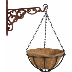 Hanging basket 25 cm met metalen muurhaak en kokos inlegvel - Plantenbakken